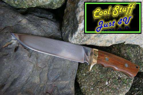 COLUMBIA SA28 HUNTING FIXED BLADE KNIFE WITH WOODEN HANDLE & SHEATH!!!